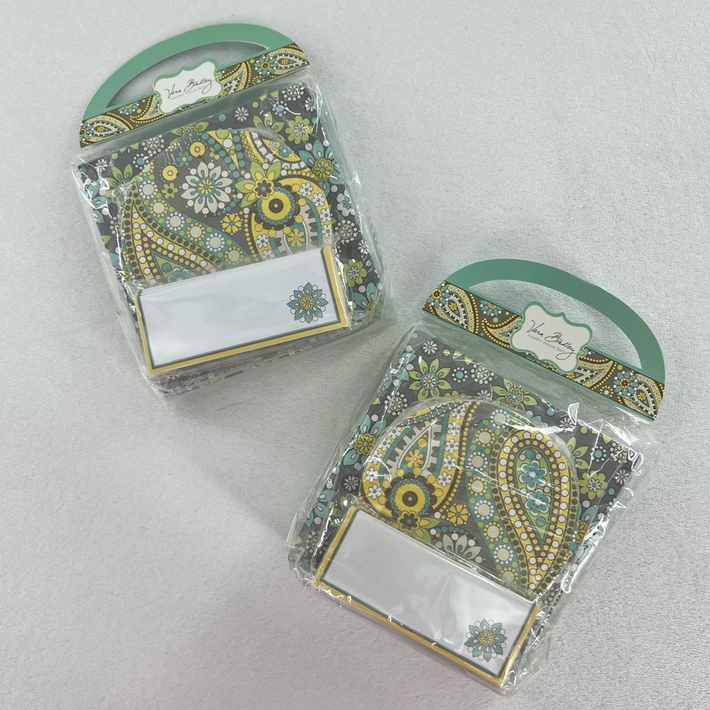 Two NWT Vera Bradley Lemon Parfait Happy Hour Sets